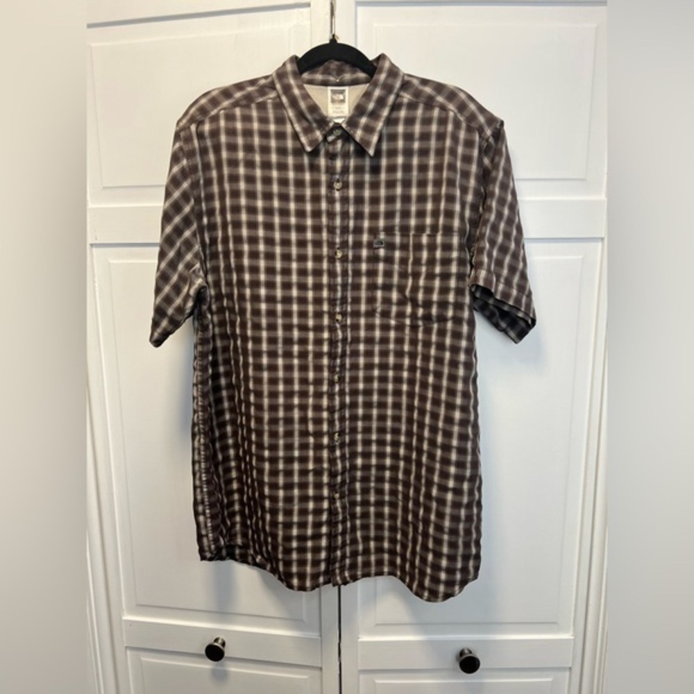 The North Face Plaid Short Sleeve Button Down Shirt Size Mens XL
